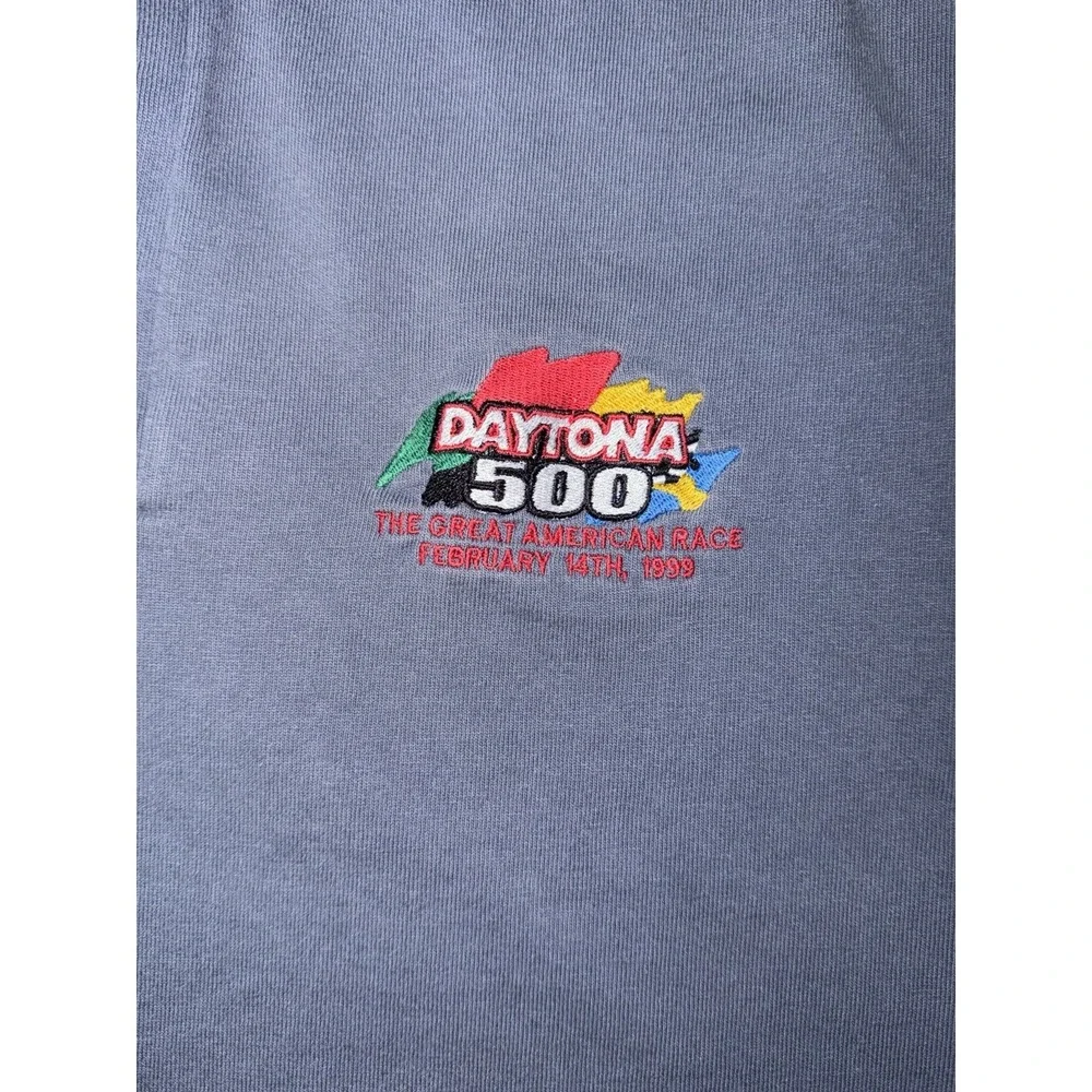 Vintage NASCAR Daytona 500 Great American Race Blue Racing Event Tee Large